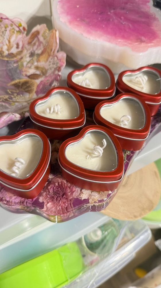 Сердечки-коробочки с воском и монограммой